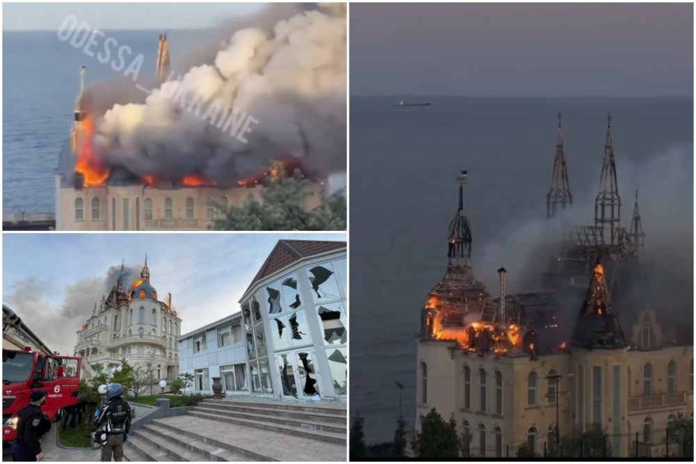 Noi crime la Odesa: Rușii au ucis patru oameni. Castelul "Harry Potter", lovit şi distrus de flăcări